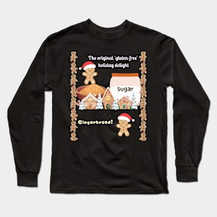 Gingerbread Cookies on a Grey Background Long Sleeve T-Shirt